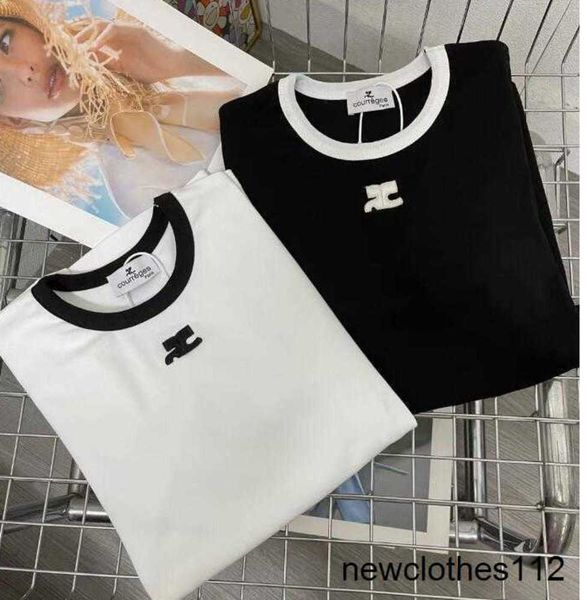 

black white classic vintage designer t shirt summer short sleeve courreges women tshirt tee274242