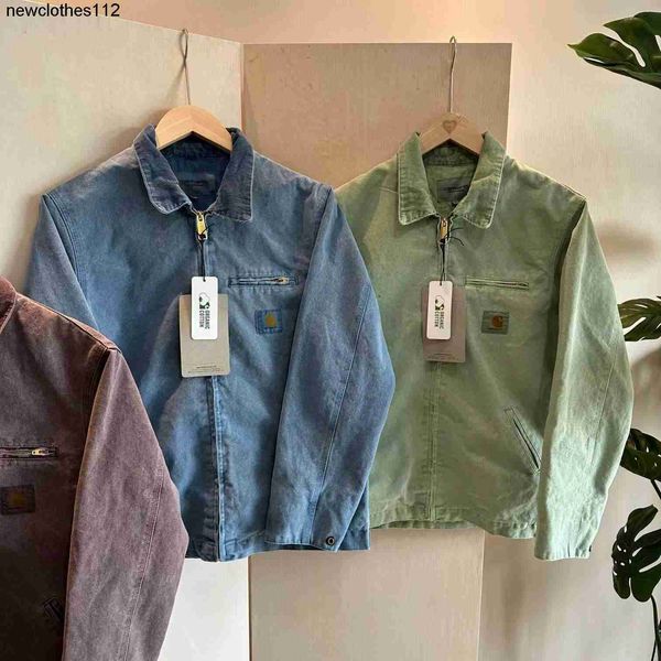 

2023 men's jacket fashion brand carhart detroit batik work outfit canvas zipper coach casual loose fitting mxxk loose design45ess, Black;brown