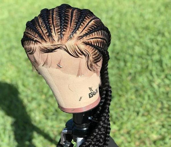 

full lace human hair wigs with baby hair straight brazilian middle brown lace wig braided glueless full lace wig remy7050338, Black