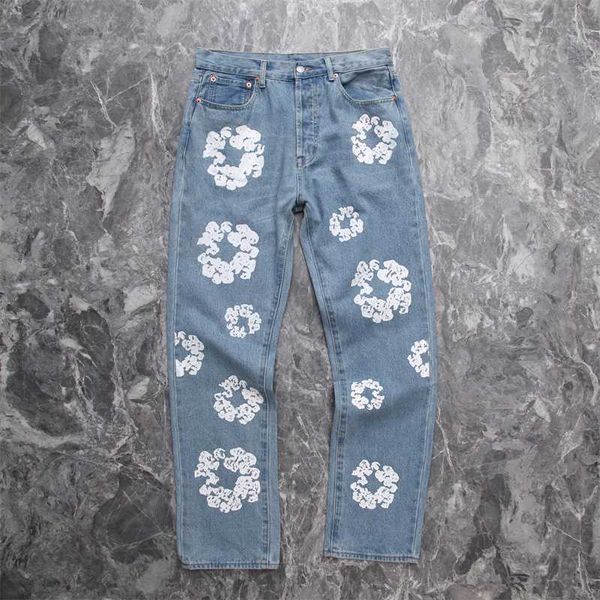 

pants high street jeans print high-quality 1 men's women's vintage, Blue