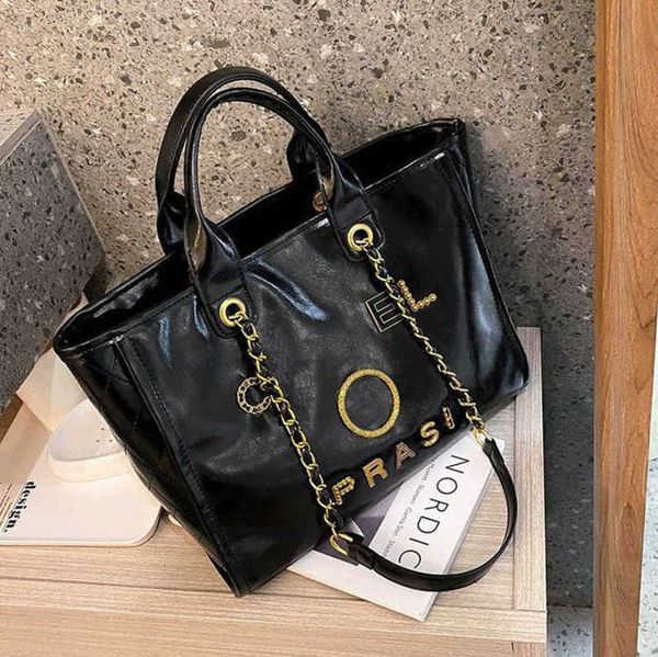 

women's fashion luxury hand bags beach bag brand ch metal badge classic totes handbags small mini pearl handbag female capacity large l