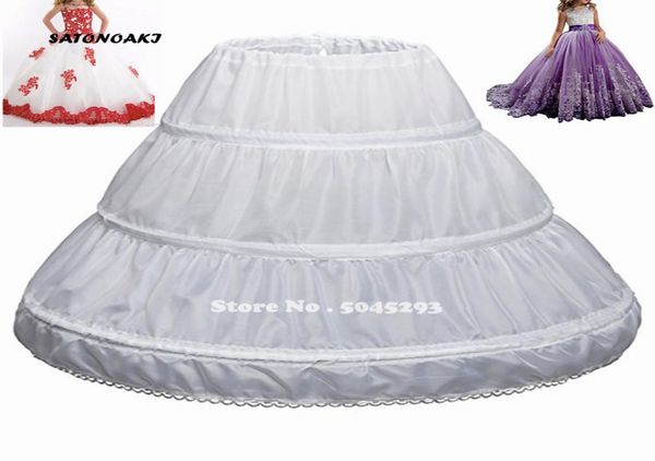 

satonoaki fit 614y girl children petticoat aline 3 hoops one layer kids crinoline lace trim flower girl dress underskirt elastic5253944, White