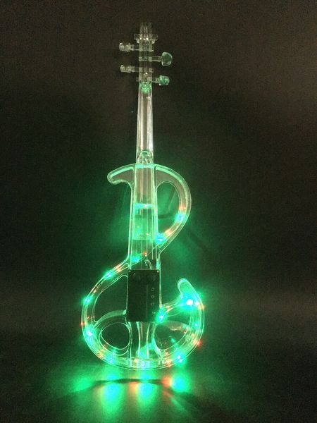 

transparent led light 4/4 electric violin acrylic body with violin bow #ev6
