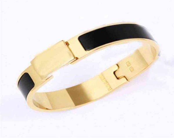 

lh01 designer bangle titanium steel letter bracelets necklace fashion bracelet 16 size wide 12mm with box225r6178592, Black