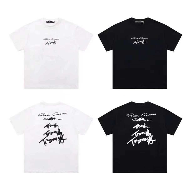 

designer fashion t shirt shirts short sleeves rick print trendy t shirts for men women loose summer hip hop high street rick ownes tee, White;black