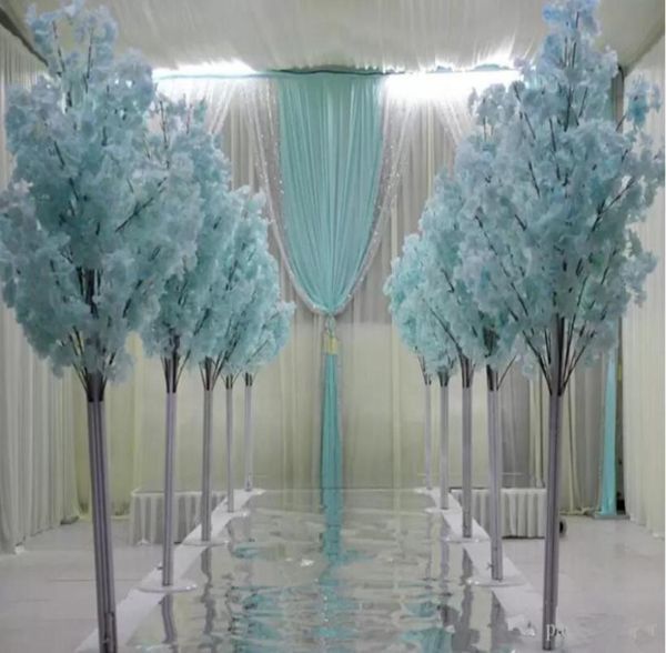 

15m 5feet height white artificial cherry blossom tree roman column road leads for wedding mall opened props6988208