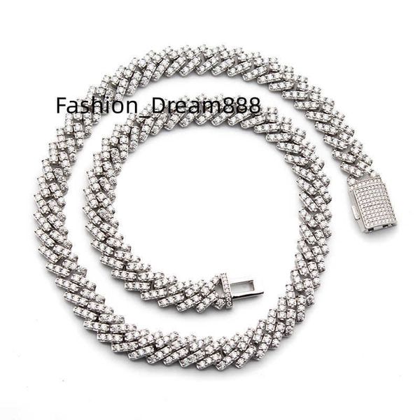 

fashion jewelry necklaces 925 sterling silver 10mm vvs moissanite diamond hip hop jewelry moissanite cuban link chain