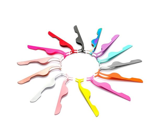 

multifunctional false eyelashes tweezers stainless auxiliary eyelash curler eye lash applicator clip makeup tools custom logo1666181