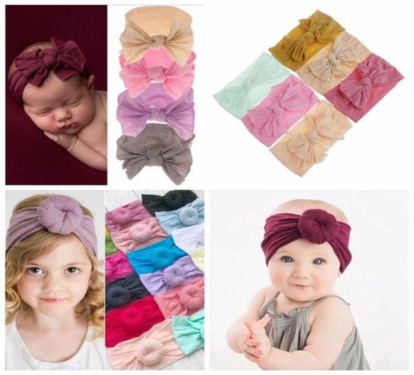 

5 design baby girls headband nylon babies fashion hair accessories infant toddler hairband solid pure color many style offer choos6126030, Slivery;white