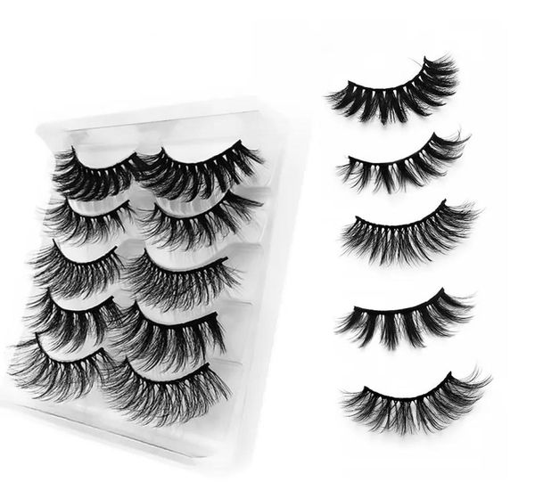 

5 pairs lashes fluffy handmade false eyelashes soft long natural faux cils 3d eyelash extension make up tools1476187