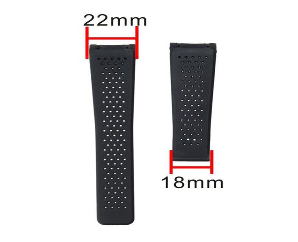 

fashion new style watch accessories panerai natural rubber strap adapter thai tag heter calella silicone black strap 22mm3557997, Black;brown