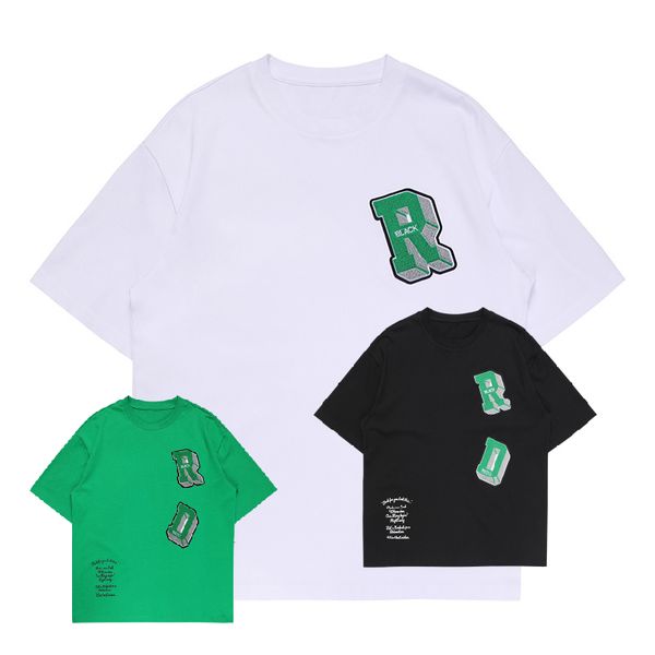 

2023 summer paris mens t-shirts designer tee luxury flocking letter tshirt t shirt classic fashion green womens short sleeve casual cotton t, White;black
