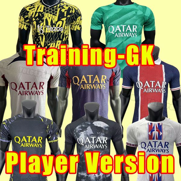 

player version 23 24 soccer jerseys mbappe hakimi sergio ramos wijnaldum psgs football shirt 2022 2023 men uniform maillot de foot training, Black;yellow