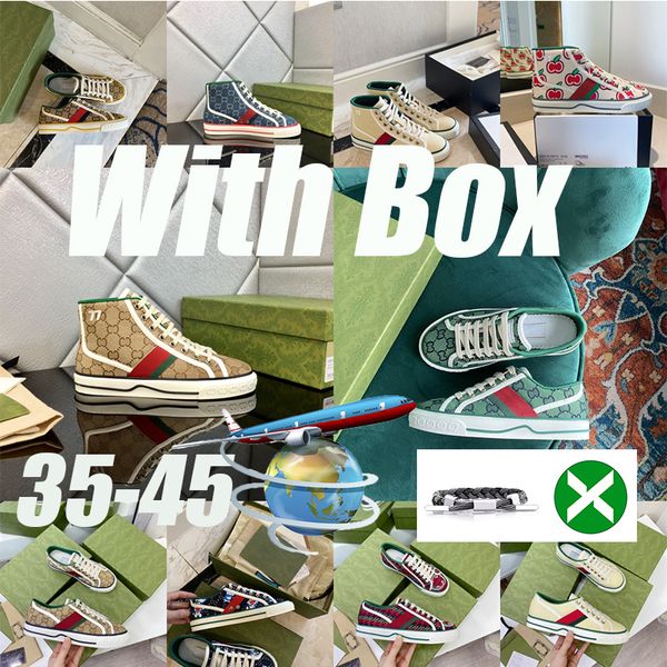 

women's shoes tennis designer sneakers rhyton shoes 1977 high popular thick-soled letter casual shoes luxury green and red high-striped, Black