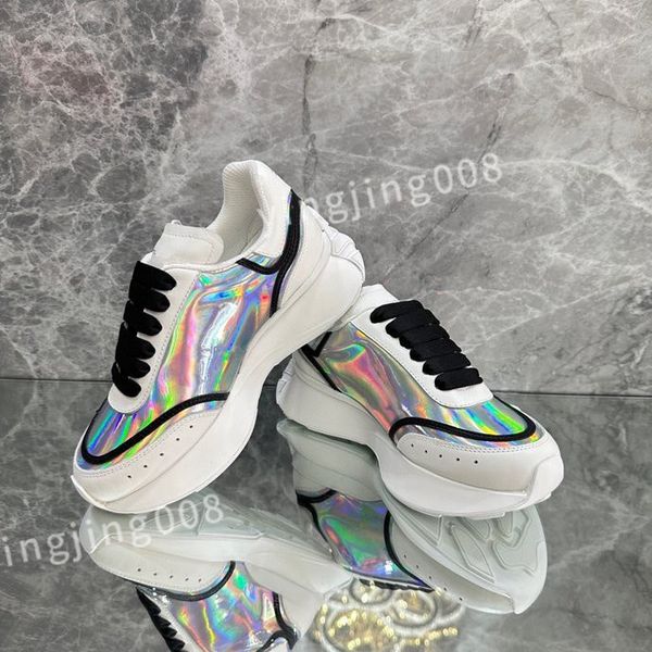

2023 luxury ladies graffiti white shoes mens leather casual shoe platforms print fashion personality couple sneakers women xinshidai230403, Black