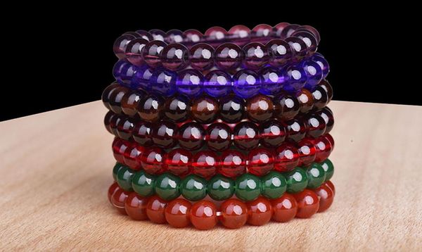 

many colour buddha pendnet lotus strand beaded bracelet for women and men energy healing handmade yoga jewelry designer1420594, Black