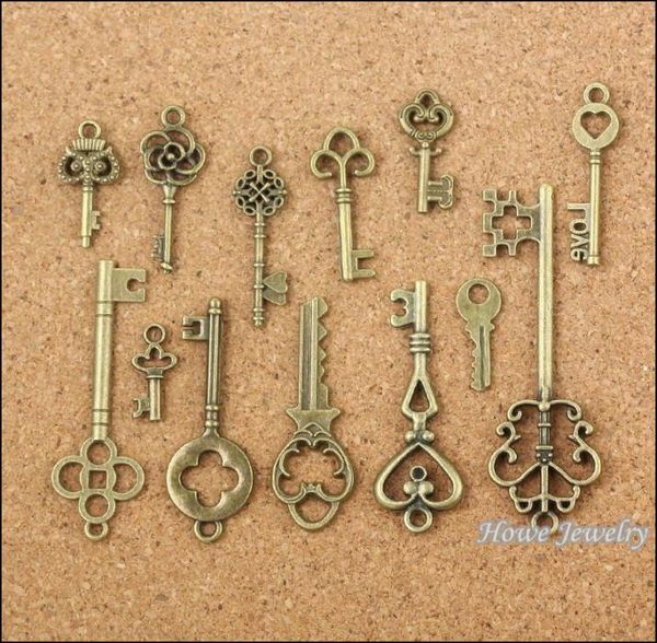 

whole 39 pcs vintage charms mixed keys pendant antique bronze fit bracelets necklace diy metal jewelry making 100118518767, Silver