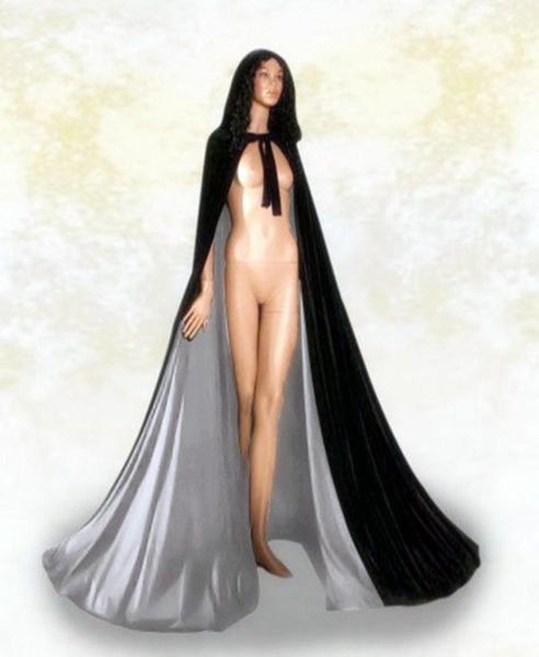 

velvet cloak gothic vampire wicca robe medieval larp cosplay cape women wedding jackets wraps coats capes plus size5268266, White