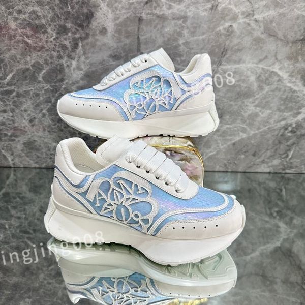 

new luxurys ladies graffiti white shoes mens leather casual shoe platforms print fashion personality couple sneakers women xinshidai230403, Black