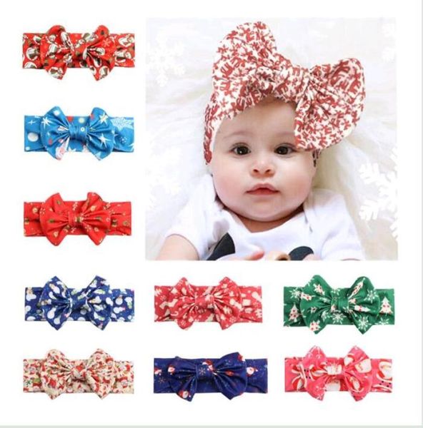 

baby girl printed bow headband infant toddler headwraps christmas newborn headwear xmas hair accessories 10 designs optional wq1693691656, Slivery;white