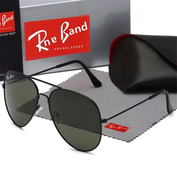 

designer aviator 3025r sunglasses for men rale ban glasses woman uv400 protection shades real glass lens gold metal frame driving fishing su, White;black