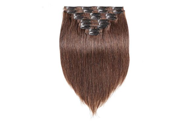 

clip in human hair extensions 100g machine made remy clip in extension 7pcs set brazilian hair extensions2467400, Black;brown