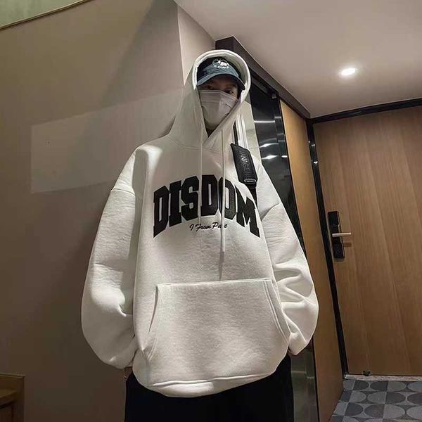 

sweater men's hooded cotton 2023 spring and autumn korean round neck loose fashion trend coat batch, Black