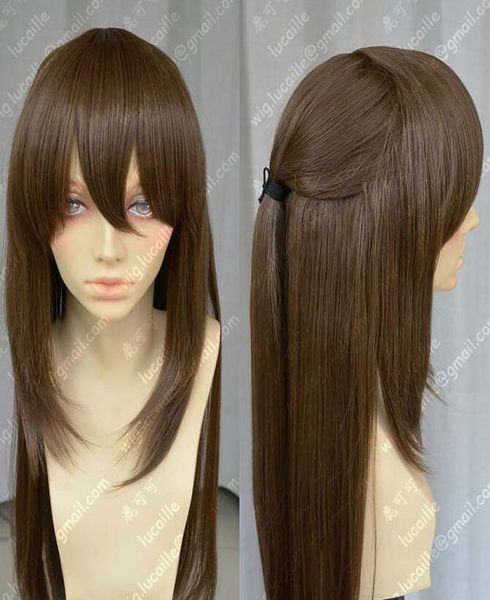 

touhou project hakurei reimu princess brown straight hair cosplay wig2542356, Black