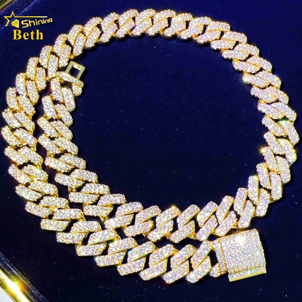 

wholesale hip hop jewelry 18k iced out hip hop necklace miami cuban link chain 5a cz 925 silver cuban men necklace