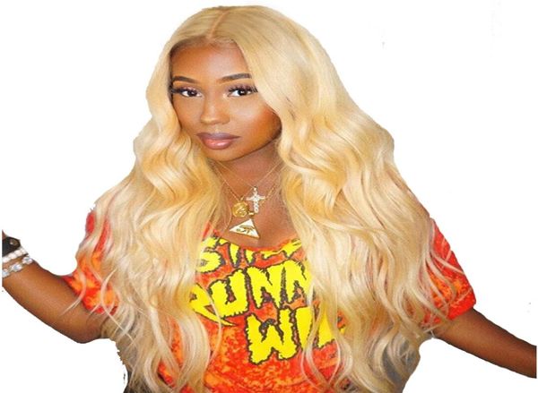 

613 blonde 360 lace frontal wig pre plucked with baby hair body wave 13x6 blue lace front human hair wigs6189820, Black