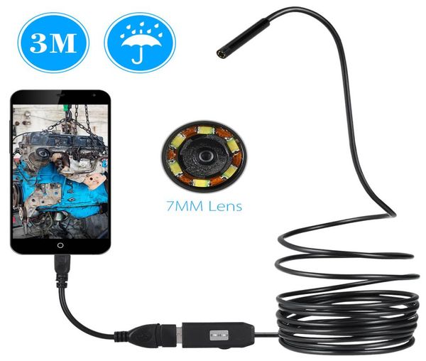 

7mm usb endoscope camera 1235m cable waterproof wire snake tube inspection borescope for otg android phone pc6091217