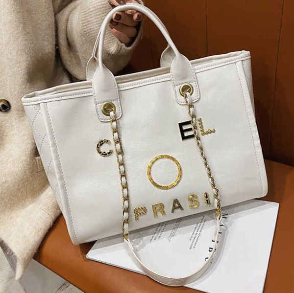 

fashion luxury women's hand bags beach bag brand ch metal badge classic totes handbags small mini pearl handbag female capacity large l