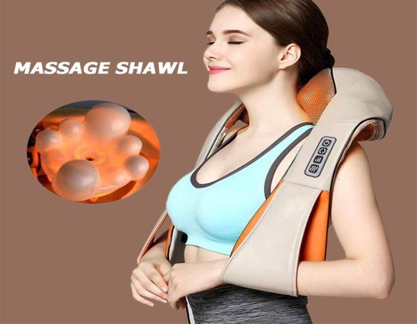 

electrical shiatsu back neck shoulder body infrared heated massager in car at home5404793