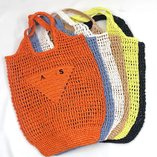 

designer bags luxury shoulder straw bag women plaited raffia woven bag large capacity casual tote handbag hollow summer beach vacation bag f