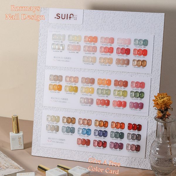 

rormays 48 color gel nail polish set 15ml new durable ice transparent naked jelly gel polishing nail polish translucent immersion uv led var