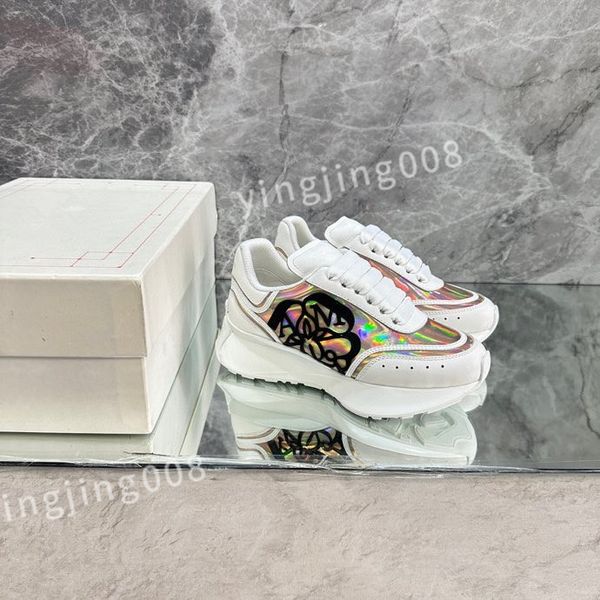 

luxury ladies graffiti white shoes mens leather casual shoe platforms print fashion personality couple sneakers women xinshidai230403, Black