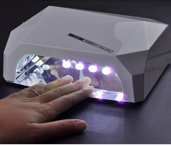 

2019 multi color auto sensor nail dryer 36w uv led nail lamp diamond shaped long life curing uv lamp gel nail polish led lamps t194148725