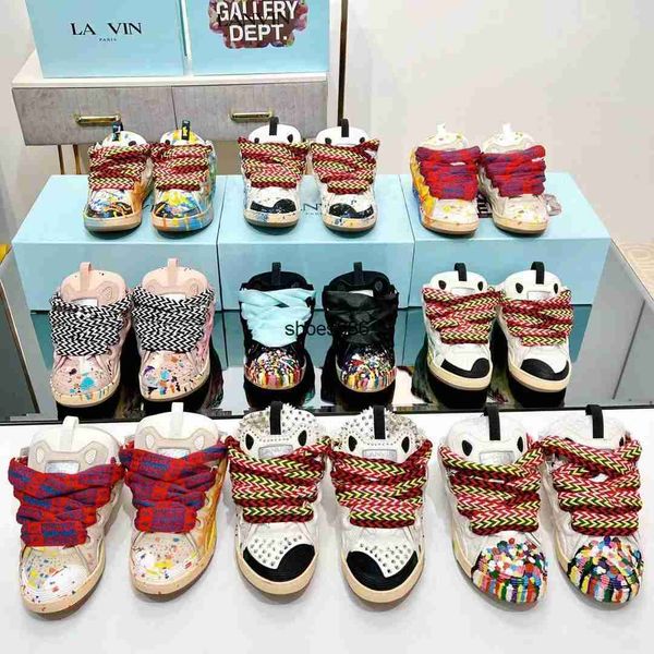 

authentic luxury designer shoes lanvines leather curb sneaker dept pale pimk yellow black purple light blue gum white ivory brown men womens