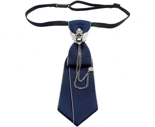

british style rhinestone tie bowties for mens and womens ties clothing short metal necktie uniform shirt accessories 6 21cm3441321, Black;gray