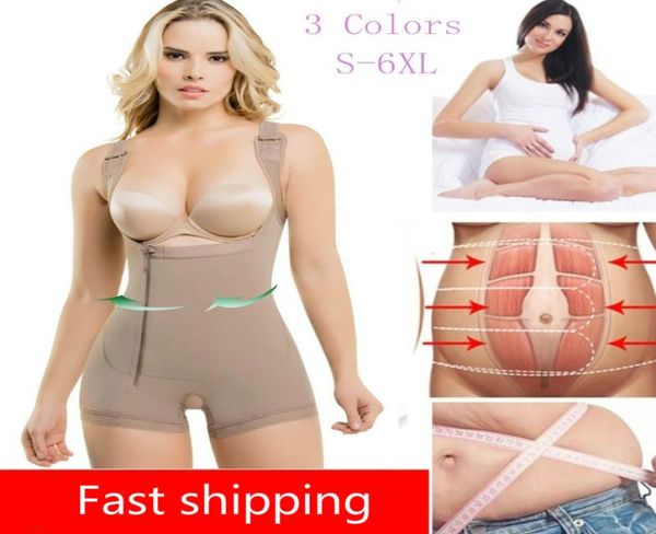 

full body shaper fajas colombianas women seamless thigh slimmer open bust shapewear firm tummy control bodysuit dhl2281489