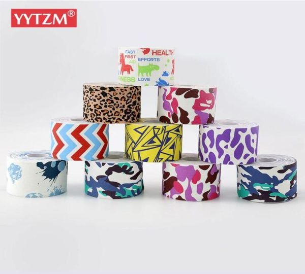 

cotton rock physical therapy elastic printing colourful active strapping muscle tape volleyball 5cm 5m roll joints pain relief elb3400560, Black;gray