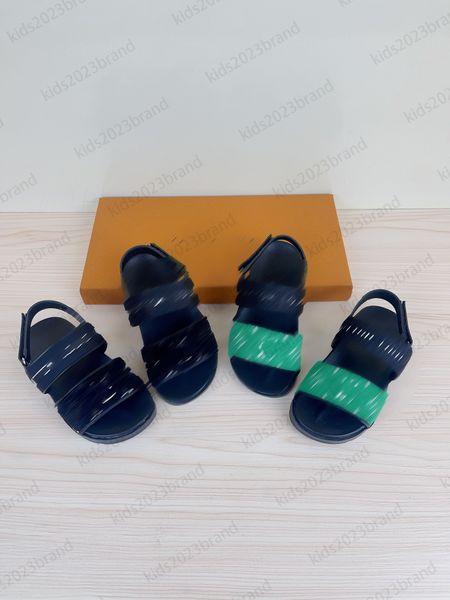 

blue color summer sneakers brand designer sandals 2023 children high end sports shoes metal buckle sandals tide fashion letter printing beac, Black;red