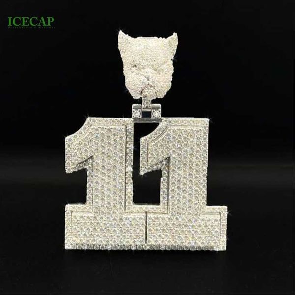 

charm pendant letter shape white yellow rose gold plated hiphop jewelry gift ice out moissanite pendant custom, Silver