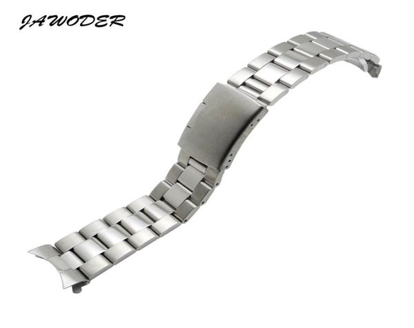 

jawoder watch band 18 19 20 22 23 24mm silver pure solid stainless steel polishingbrushed watch strap deployment buckle bracelets8957366, Black;brown