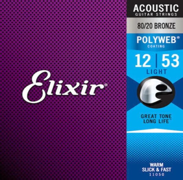 

elixir 11050 polyweb 8020 bronze acoustic guitar strings light 12535533981