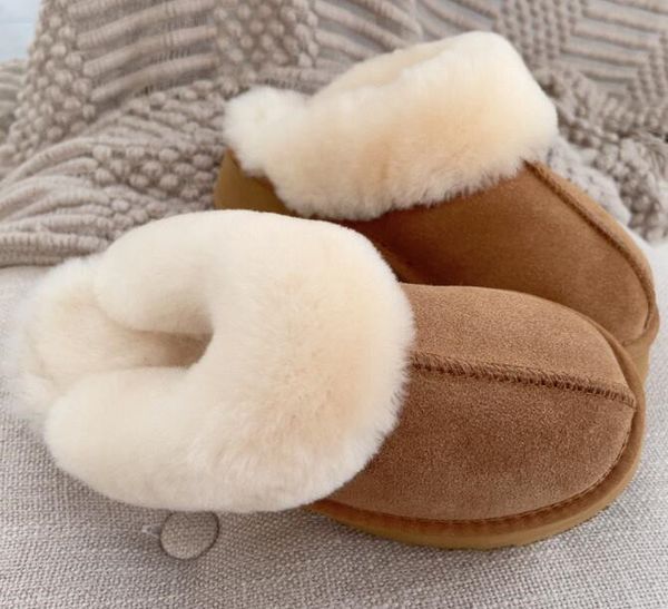 

women classic fashion chestnut fur sheepskin platform boot shoes suede upper comfort fall winter boots, Black