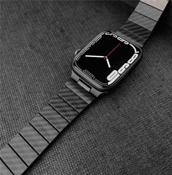 

carbon fiber strap for apple band 45mm 44mm 42mm 41mm 40mm 38mm lightweight link bracelet belt i series 3 4 5 6 se 7 h2204192616177, Black;brown