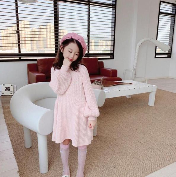 

toddler baby kids clothes long sleeve sweater dress warm winter kids girl party wear shirt princess 212y3760957, Blue
