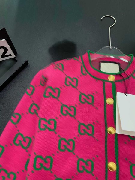 

Fashionable Women Cardigan Sweaters Soft Cashmere Knit Tops Button Cardigans Design Green Striped Letter Decoration Fall Designer 4d, #19