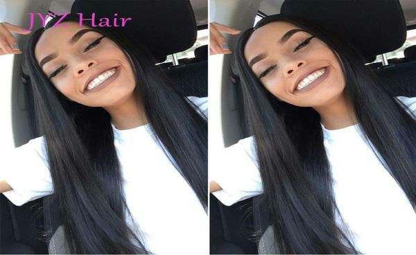 

indian brazilian malaysian peruvian virgin hair straight lace front wigs with baby hair glueless full lace wigs natural color lace1095459, Black;brown